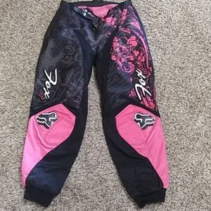 Fox Black and Pink Motocross Pants